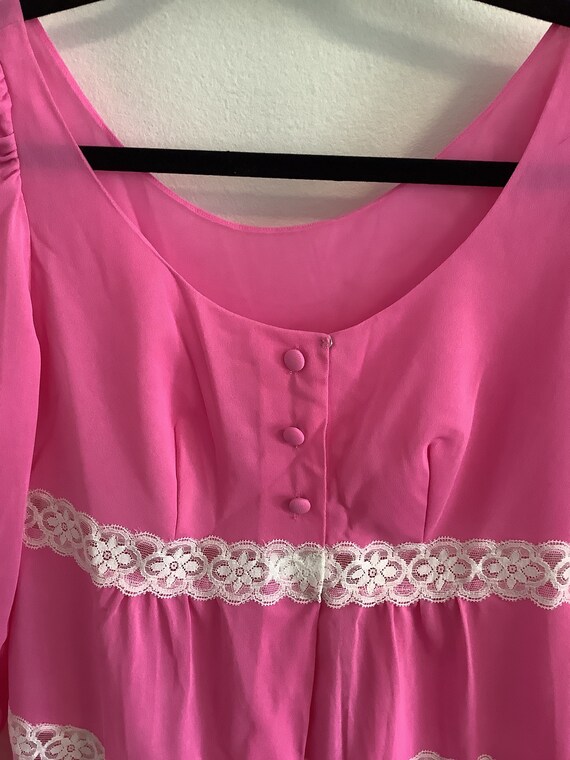 Vintage Pink Laced Babydoll Top - image 3