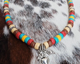 Ceramic bead necklace "Tex-Mex" collection