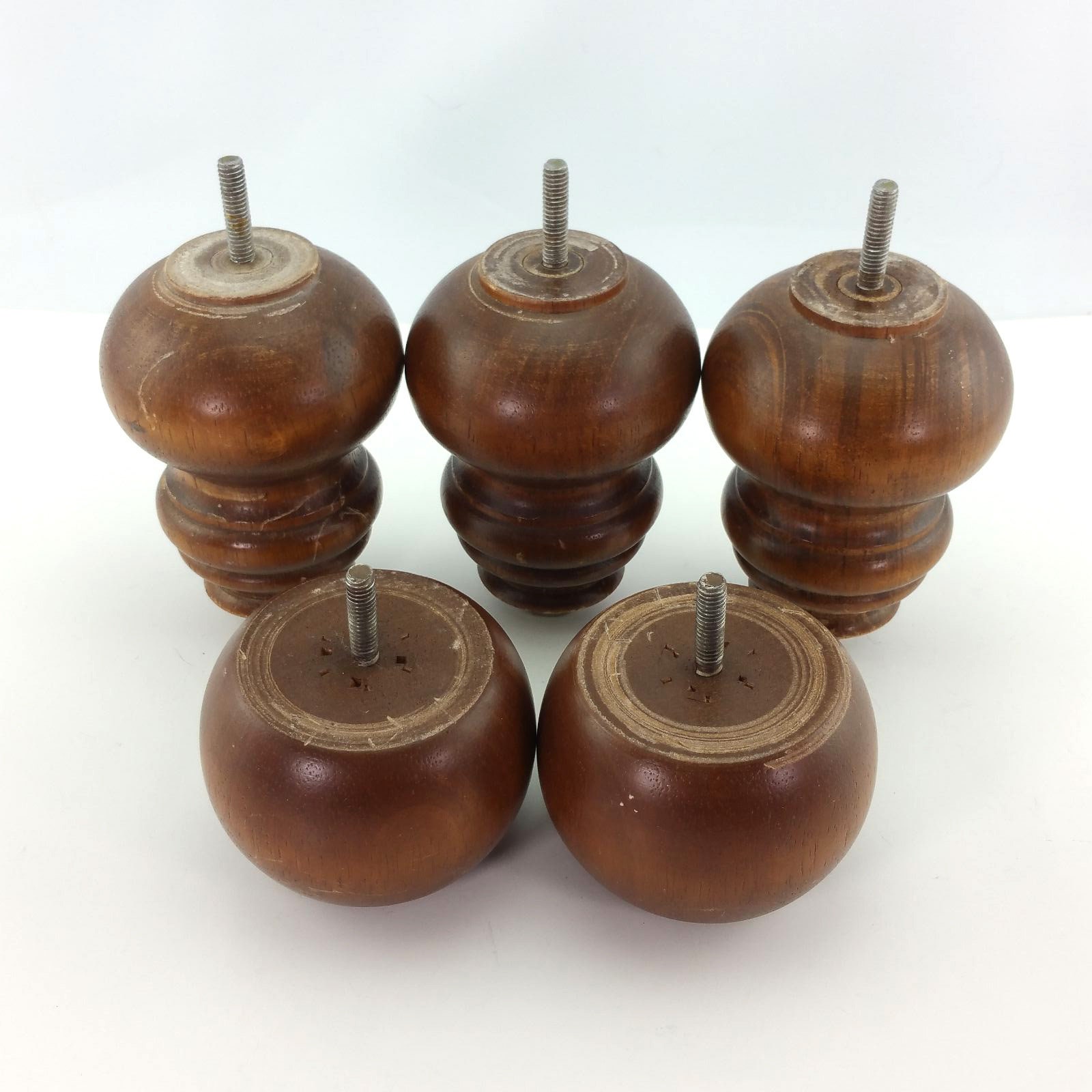 5 Piece Set Of Sofa Legs Couch Feet Real Wood Round 5 Etsy