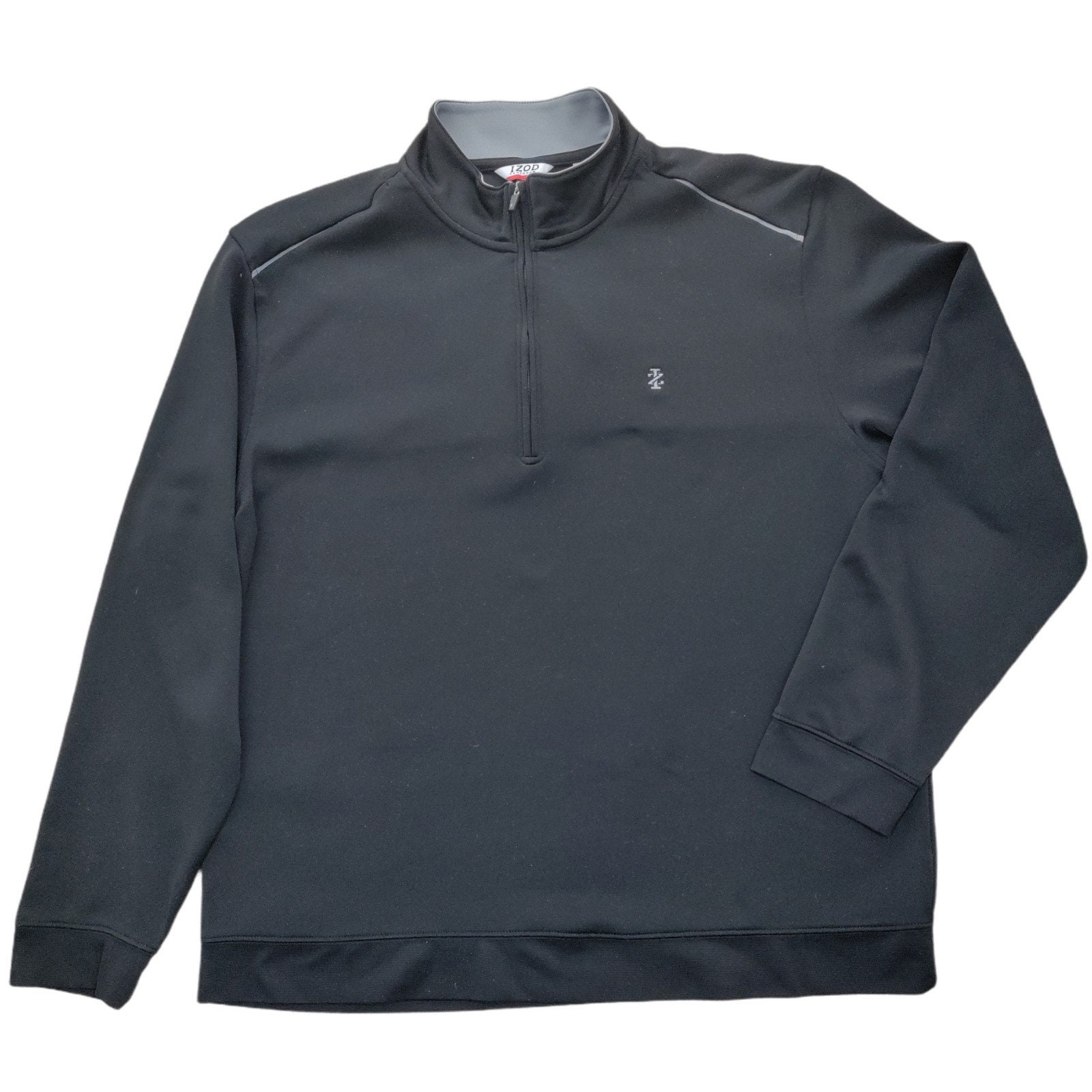 IZOD Mens Size XL Sweater Black 1/4 Zip Long Sleeve Collared | Etsy