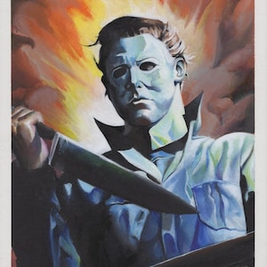 ORIGINAL Halloween - Michael Myers 10 x 16 Acrylic Painting