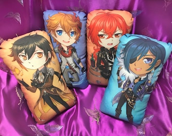 Genshin Plush Zhongli, Tartaglia, Kaeya, Diluc Pillow Plushies fanart