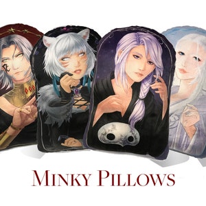 ffxiv throw pillows Hythlodaeus, Y&#39;shtola, Urianger, Venat pillow plush final Fantasy XIV ff14 Fan Art Unofficial