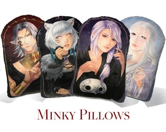 ffxiv throw pillows Hythlodaeus, Y'shtola, Urianger, Venat pillow plush final Fantasy XIV ff14 Fan Art Unofficial