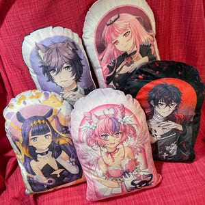 Vtuber Ironmouse Mori Ina K9kuro Shoto pillow plush fan art