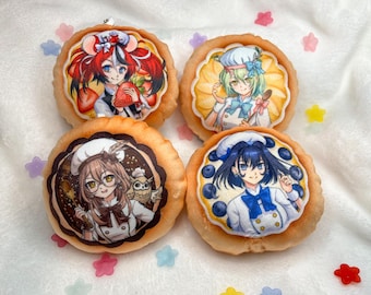 Holo Council Fauna Kronii Mumei Bealz fan art sweet doughnut plush mini