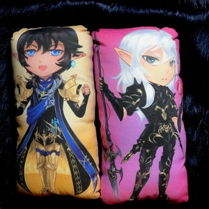 Final Fantasy XIV inspired chibi pillow plush Crystal Exarch, Haurchefant, Estinien, Aymeric, and Tataru fanart. image 5