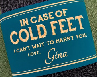 Cold Feet Personalized Bride Gift to Groom // Label and Groom | Etsy