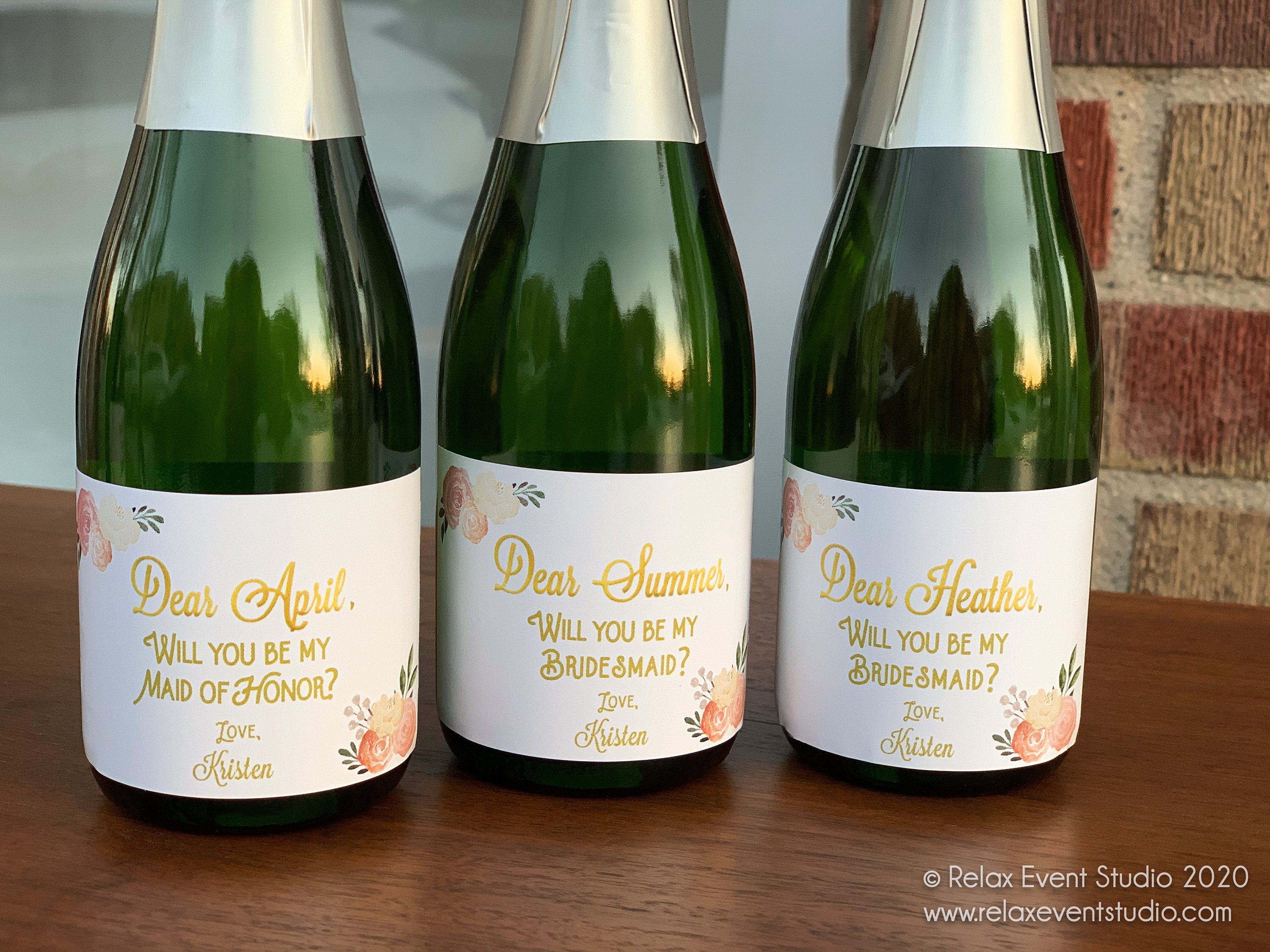 Mini Champagne Label for Bridal Party Proposal Gift Box  ©