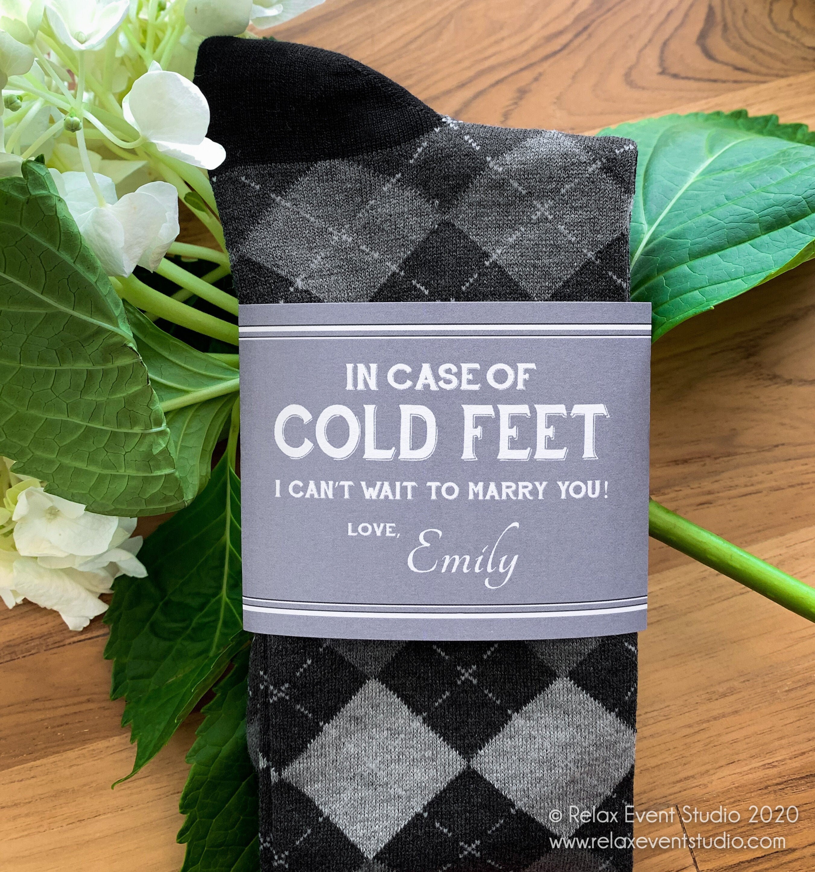 In Case of Cold Feet Custom Socks for Groom ©