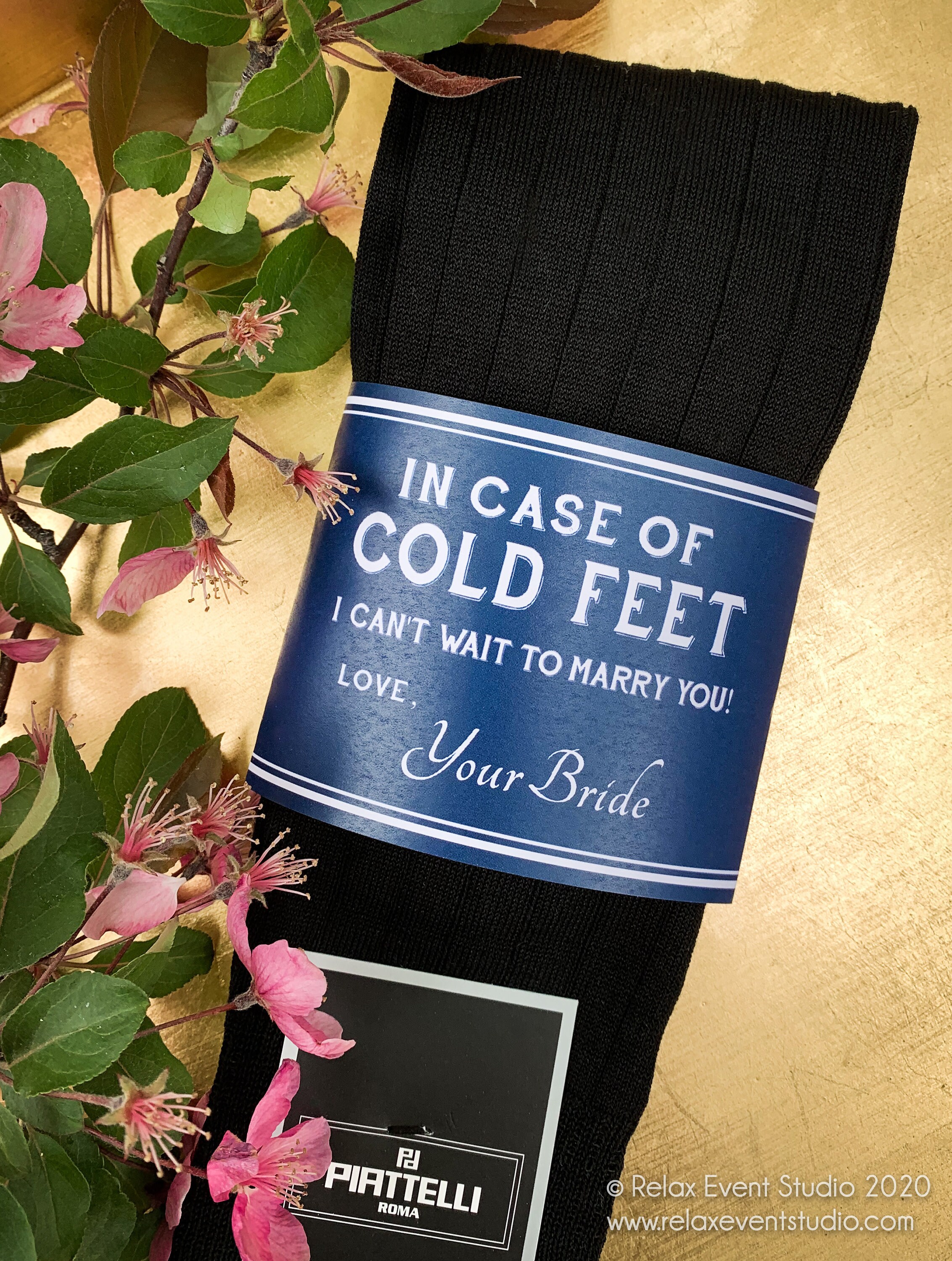 Customizable In Case of Cold Feet Socks Gift for Groom from Bride ©