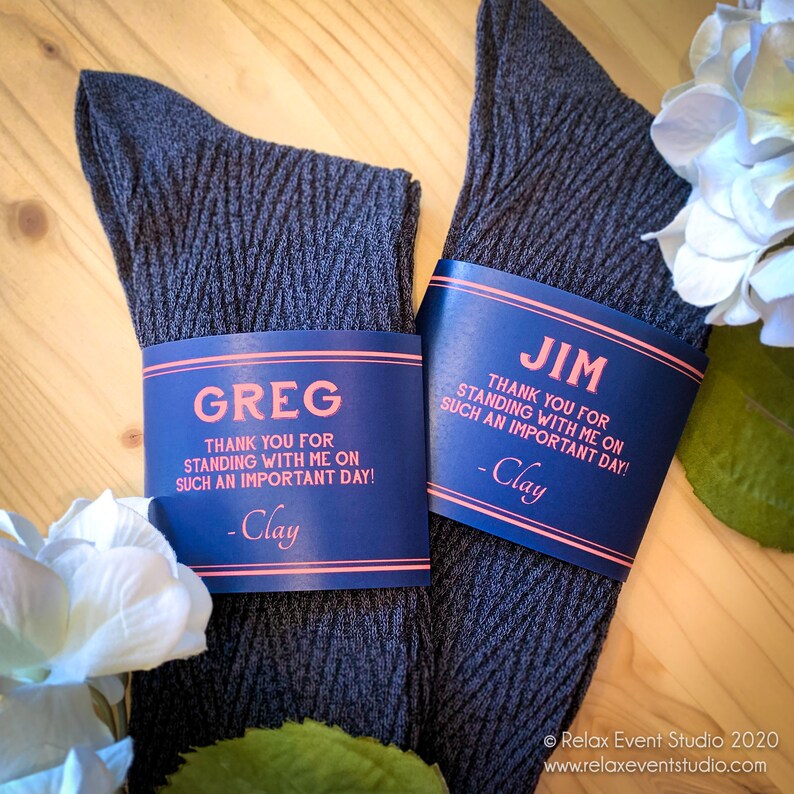THE ORIGINAL Custom Sock Labels for Groomsman Socks © Etsy