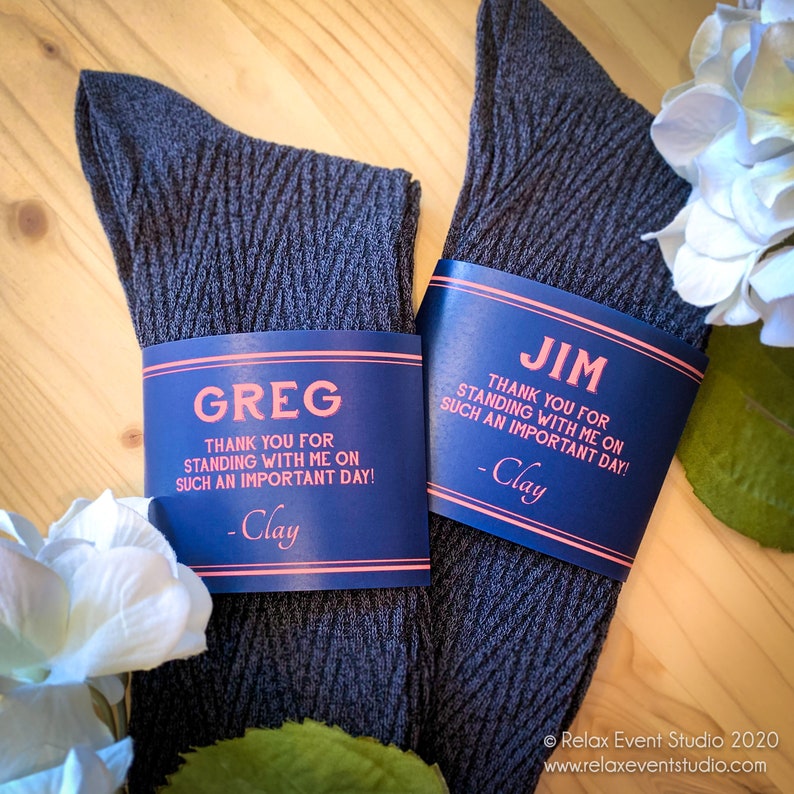 THE ORIGINAL Custom Sock Labels For Groomsman Socks Etsy