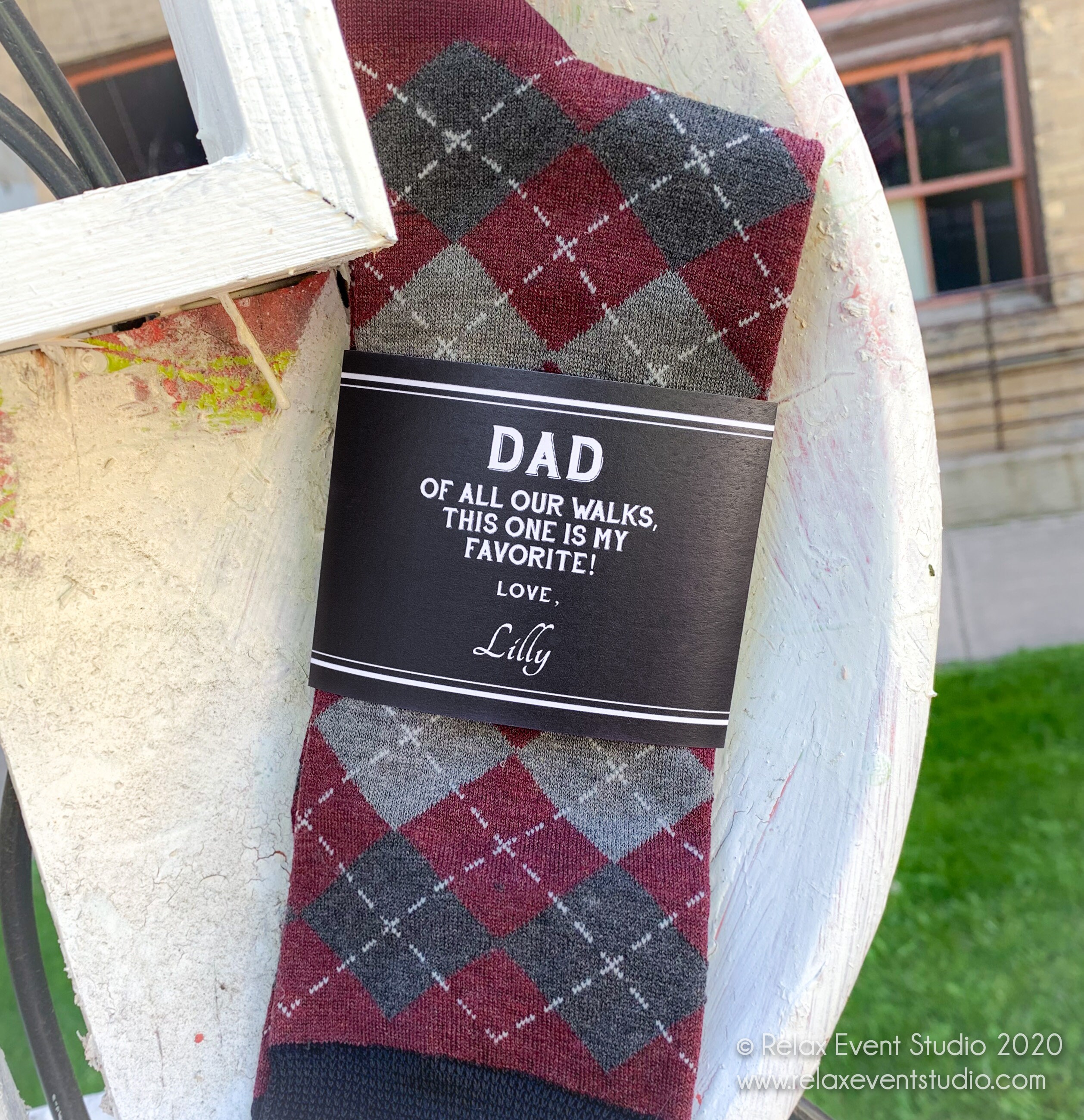 Father of the Bride Gift Custom Dress Socks ©
