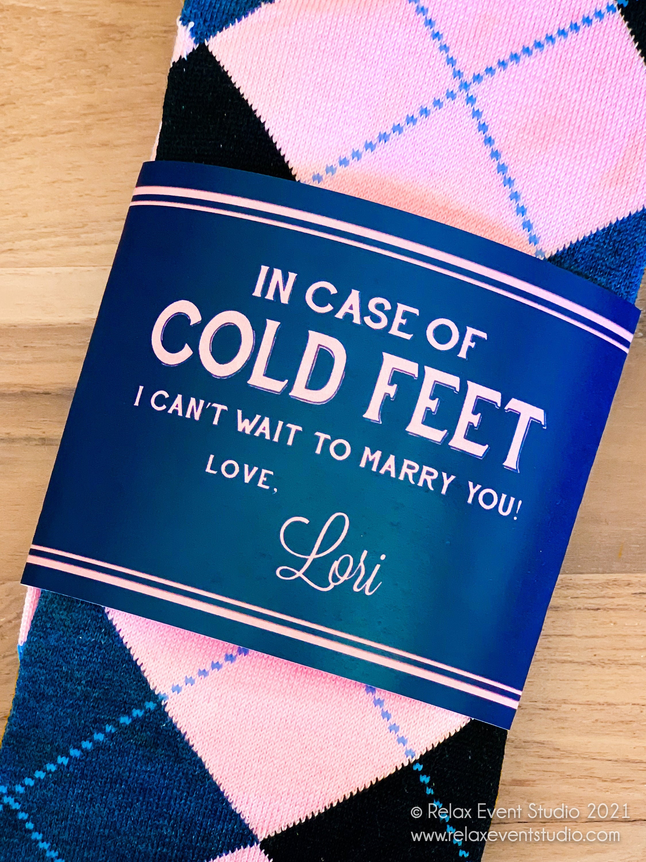 Navy and Blush Wedding Personalized Cold Feet Socks Wedding Gift for …