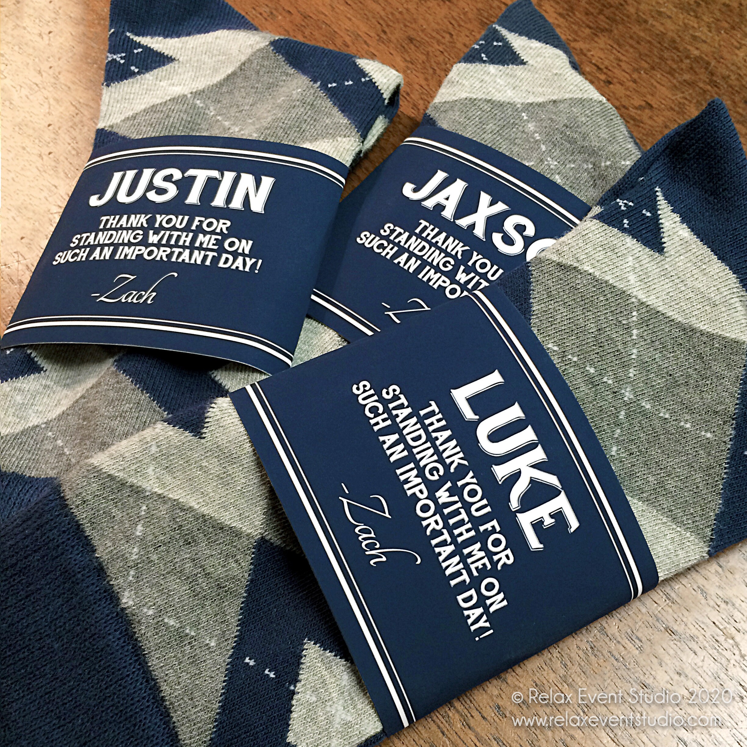 THE ORIGINAL Groomsman Socks Custom Labels ©