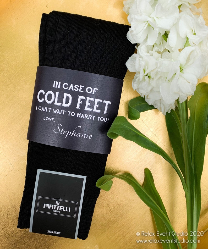 Personalized Cold Feet Socks Groom Gift From Bride on Wedding Etsy