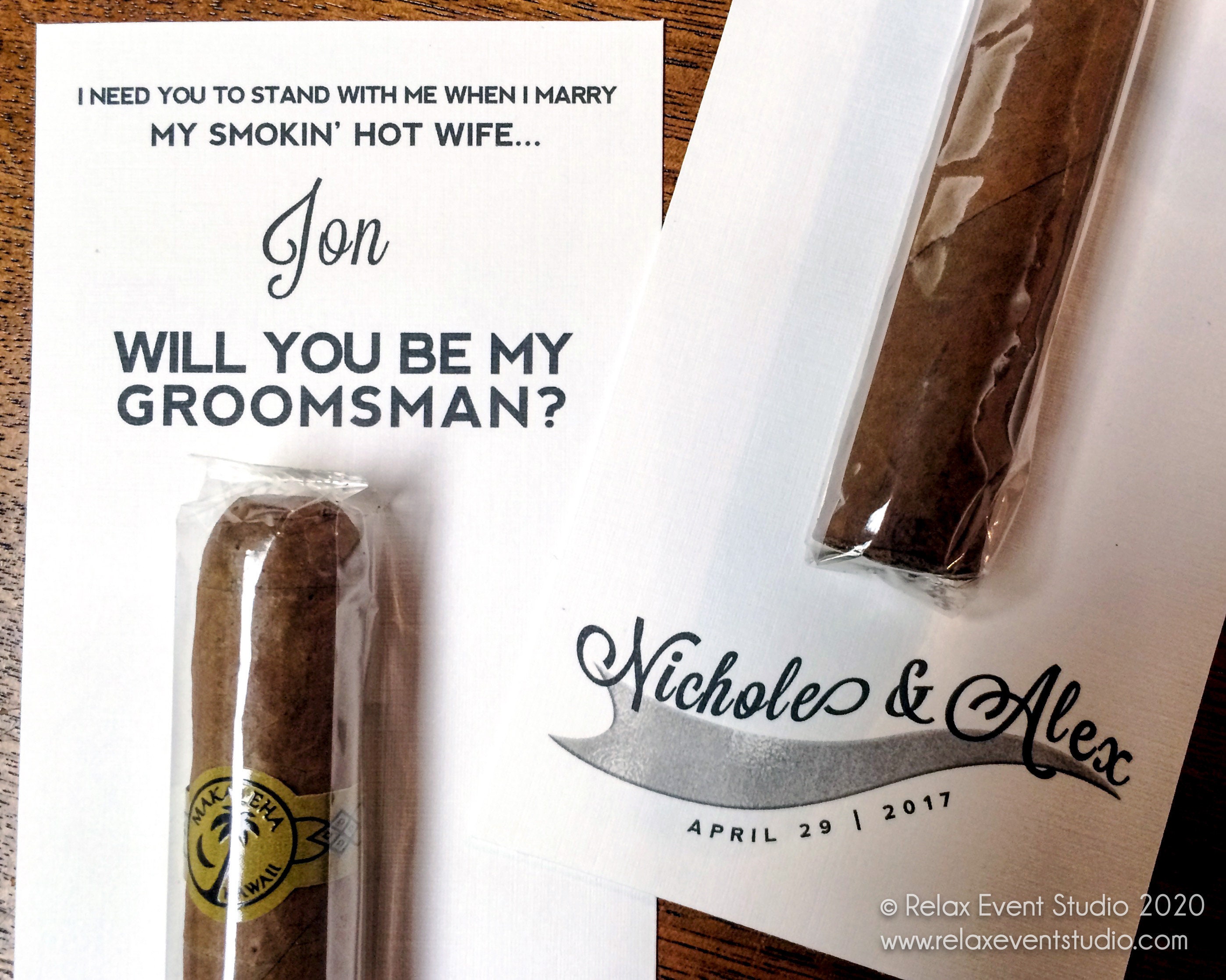 Will You Be My Groomsman Card for Cigar Labels ©