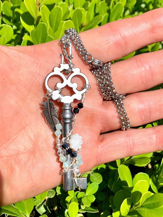 Skeleton Key Necklace Boho Chic Edgy 