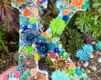 Multicolor Embellished Letter K