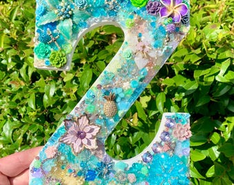 Hawaiian Letter Z: Handmade Floral Initial Wall Decor