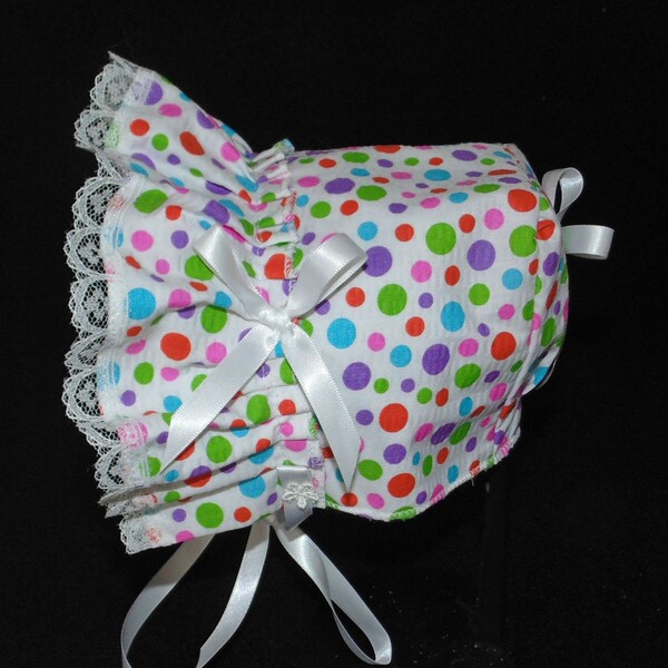 New Handmade Polka Dots Sun Bonnet