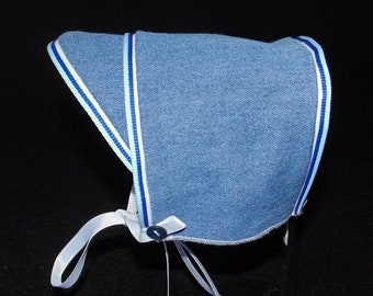 Baby Boy Blue Denim with White and Blue Trim