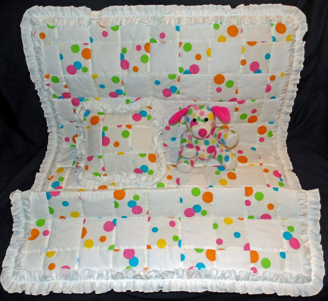 New Handmade Polka Dot Baby Crib Quilt Set Etsy