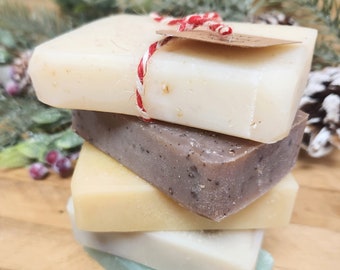 Handcrafted Bar Soap Sampler Bundle, Soap made in Iowa, Consumable Christmas Gift, Scented Soap, Coconut Oil Based Soap, Present for Her