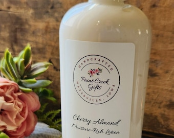 Cherry Almond Lotion: Aloe, Shea & Cocoa Butter - Paint Creek