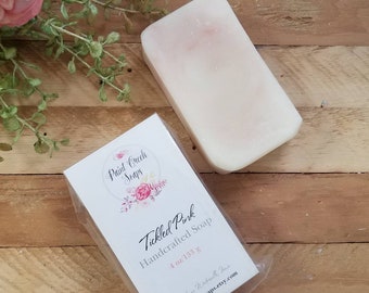 Tickled Pink Handmade Cold Process Soap, Soap for Baby Shower or Wedding Favors, Pure Seduction fragrance Soap, Handcrafted Gift Soap