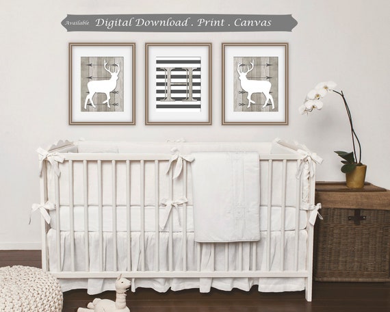 Deer Wall Decor Rustic Nursery Custom Canvas Print - Rustic Woodland Crib Bedding Boy Deer Wall Decor Rustic Nursery Custom Canvas Print - Rustic Woodland Crib Bedding Boy