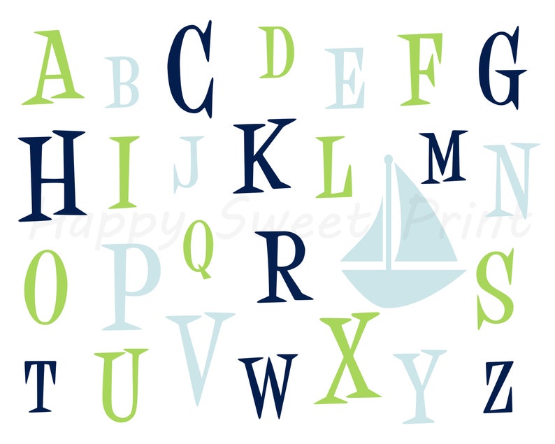 Set Of 6 Nautical Nursery Wall Prints Whale Crib Bedding Etsy