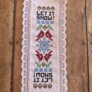 Cross Stitch Bookmark - Homemade Book Marker- Teacher Gift-Book Club Present- Finished