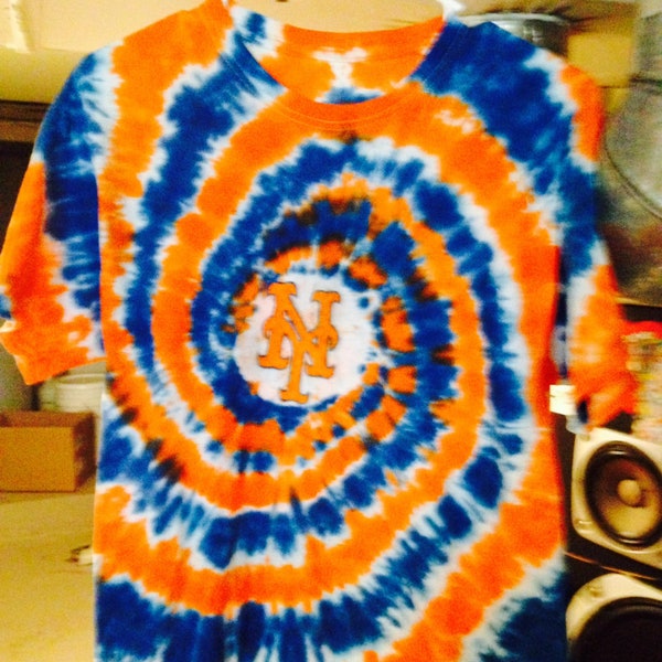 NY Mets Hand Made Tie Dyed Shirt