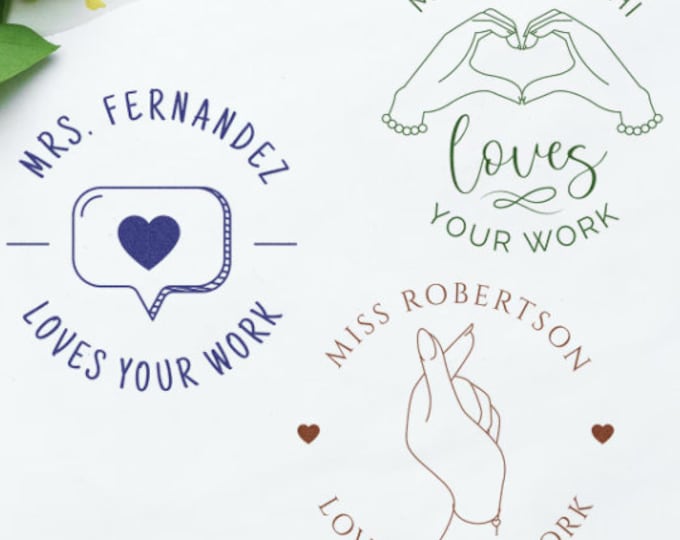 Custom Teacher Stamp: Personalized Grading Stamp, Elementary School