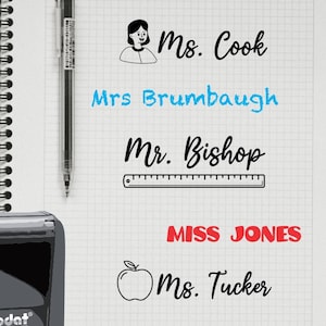 Custom Teacher Name Stamp: Personalized Self-Inking Trodat 4911
