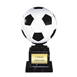 Soccer League Champion Trophy with Custom Engraving - Big FIFA-Style Award for Tournaments, Indoor Leagues, or World Cup Events