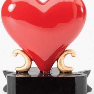 Red Heart Resin Trophy - Custom Engraved Award - Perfect for Love, Appreciation, Romantic Gifts, Anniversaries, and Special Milestones