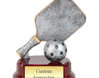 Custom Pickleball Trophy: Personalized Resin Champion Award