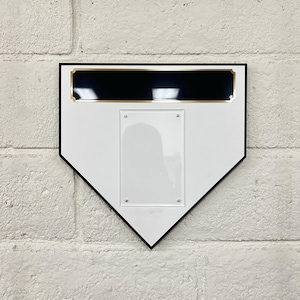 Baseball Home Plate Plaque with Beveled Edge - Plexiglass Display Holder for Photo or Baseball Card - Perfect Gift for Fans and Players