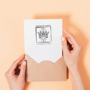 Timbri postali con corona e teschio, francobolli regalo per inaugurazione della casa, regalo per nuova casa, regalo di compleanno, francobolli per inviti, francobolli per buste postali