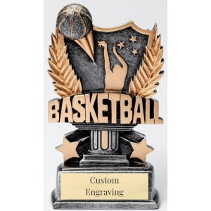 Basketball Allstar Resin Trophy – Custom Engraved Award, Personalized MVP Trophy, Player Achievement, Team Recognition, Sports Award