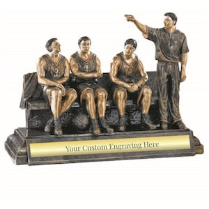 Basketball Coach Trophy – Custom Engraved Bench Award – Coach of the Year Gift – Personalized Team Trophy