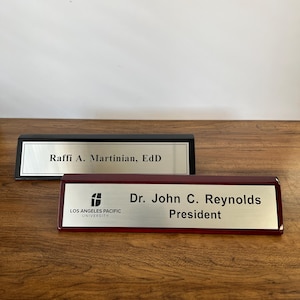 Custom Engraved Office Name Plate for Desk | Personalized Rosewood Business Nameplate | Includes Free Engraving | Stylish & Professional