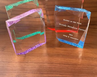 Custom Acrylic Award: Jewel Bevel, Personalized Corporate Recognition