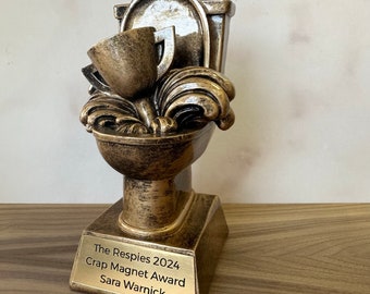 Toilet Trophy Award - Last Place, Loser, Worst Job, Crappiest, Fantasy Football Loser, Engraved - Perfect Gag Gift for Epic Fails