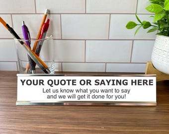 Any Size and Color Custom Engraved Nameplate: Personalized Office Decor Name Plate