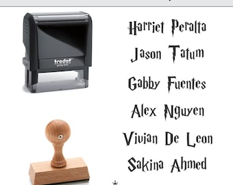 Personalized Harry P Font Kids Name Stamp - Custom School Stamp