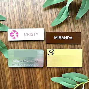 Customized Name Badge | Personalized Name Badge | Name Tag with Pin or Magnet Backing | Employee Name Tag | Company Logo Custom Name Tag